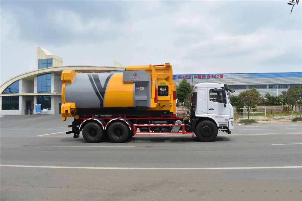 國六18方東風專底后雙橋 勾臂垃圾車 國六18方東風專底后雙橋 勾臂垃圾車