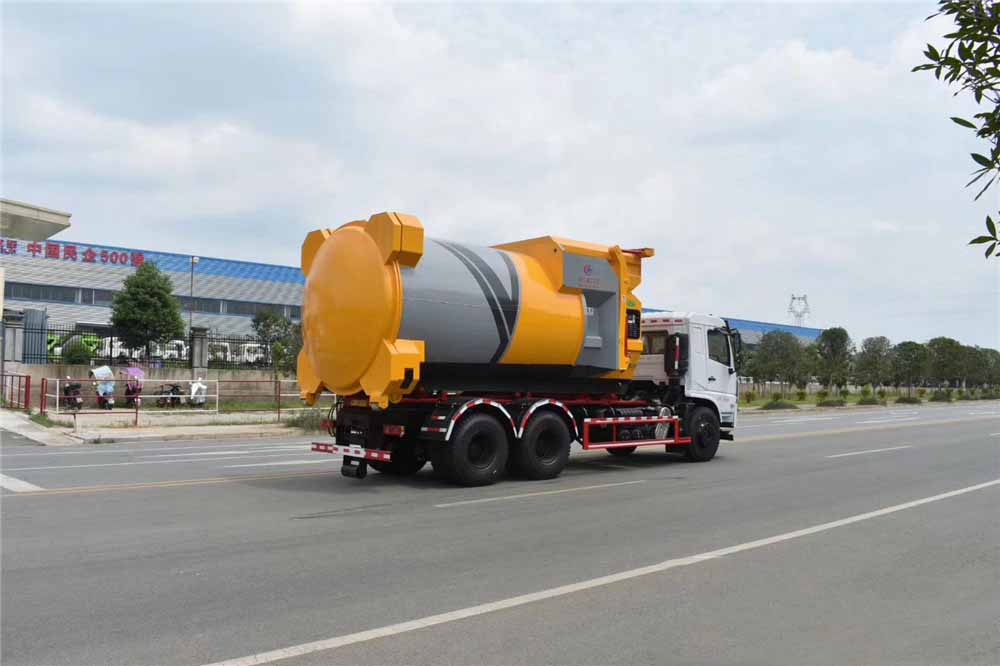 國六18方東風專底后雙橋 勾臂垃圾車 國六18方東風專底后雙橋 勾臂垃圾車